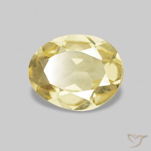 0.56 ct Yellow Beryl Stone, Natural Beryl in Oval Facet Shape for Sale