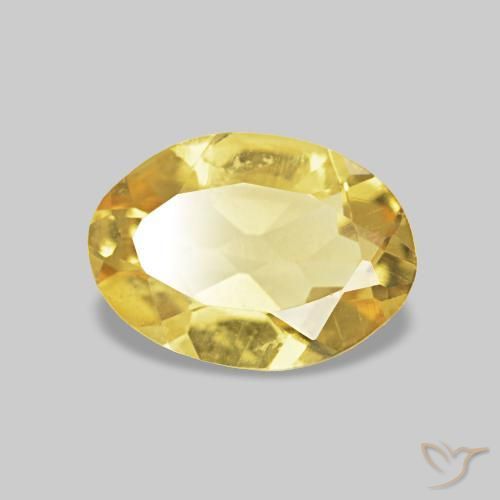 0.56 ct Yellow Beryl Stone, Natural Beryl in Oval Facet Shape for Sale