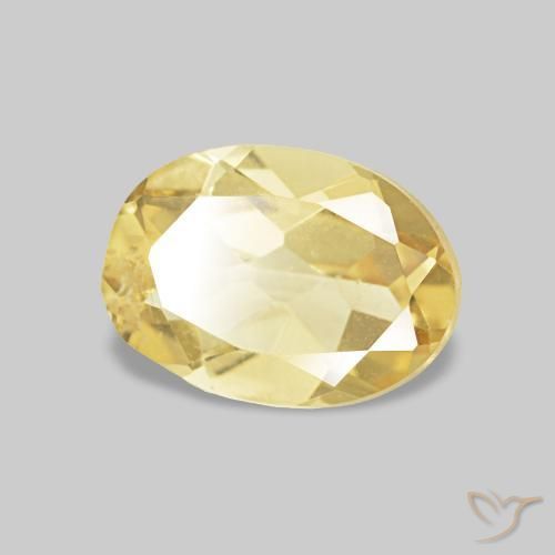 0.65 ct Yellow Beryl Stone, Natural Beryl in Oval Facet Shape for Sale