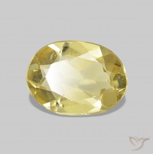 0.50 ct Yellow Beryl Stone, Natural Beryl in Oval Facet Shape for Sale