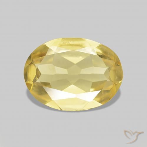0.85 ct Yellow Beryl Gemstone, Beryl Gem in Oval Facet Shape for Sale.