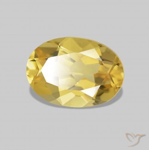 0.70 ct Yellow Beryl Stone, Natural Beryl in Oval Facet Shape for Sale