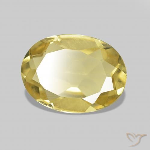 0.99 ct Yellow Beryl Stone, Natural Beryl in Oval Facet Shape for Sale