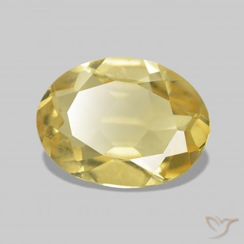 0.99 ct Yellow Beryl Stone, Natural Beryl in Oval Facet Shape for Sale