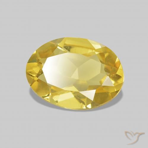 0.67 ct Golden Beryl Stone, Natural Beryl in Oval Facet Shape for Sale