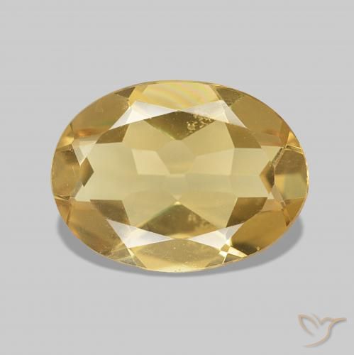 1.38 ct Yellow Beryl Gemstone, Beryl Gem in Oval Facet Shape for Sale.