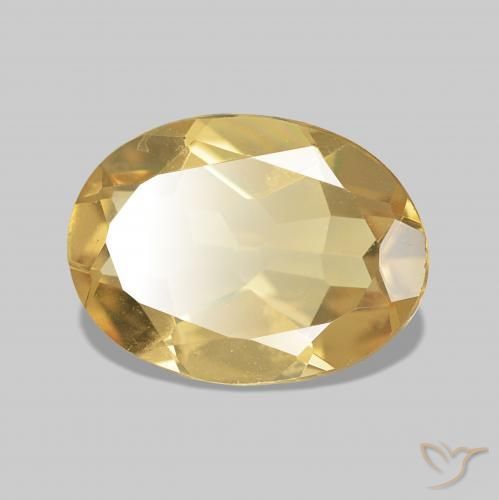 1.38 ct Yellow Beryl Stone, Natural Beryl in Oval Facet Shape for Sale