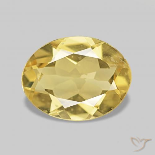 1.44 ct Yellow Beryl Gemstone, Beryl Gem in Oval Facet Shape for Sale.