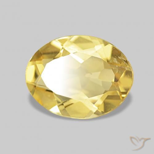 1.44 ct Yellow Beryl Stone, Natural Beryl in Oval Facet Shape for Sale