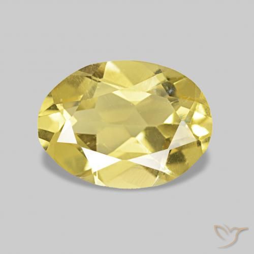 1.15 ct Yellow Beryl Gemstone, Beryl Gem in Oval Facet Shape for Sale.