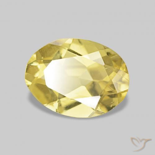 1.15 ct Yellow Beryl Stone, Natural Beryl in Oval Facet Shape for Sale