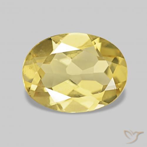 1.49 ct Yellow Beryl Gemstone, Beryl Gem in Oval Facet Shape for Sale.