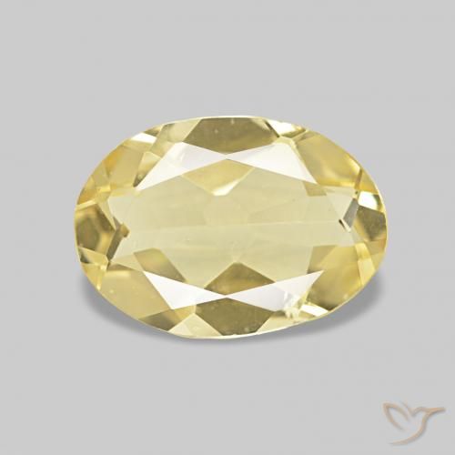 0.83 ct Yellow Beryl Gemstone, Beryl Gem in Oval Facet Shape for Sale.