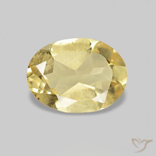 0.63 ct Yellow Beryl Gemstone, Beryl Gem in Oval Facet Shape for Sale.