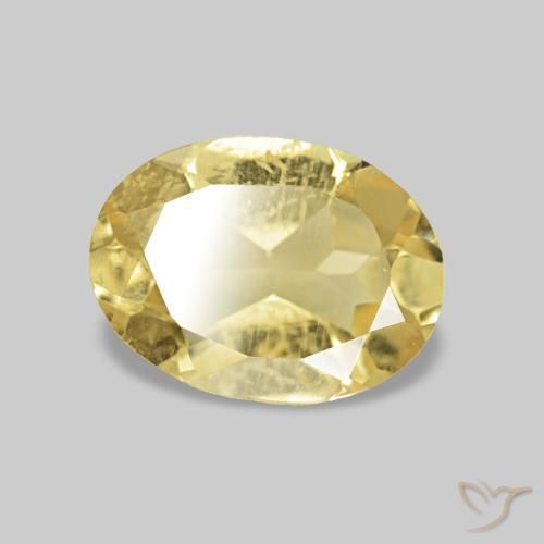 0.63 ct Yellow Beryl Stone, Natural Beryl in Oval Facet Shape for Sale
