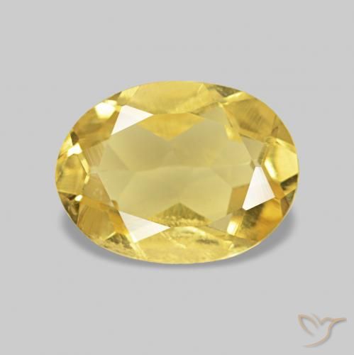 0.89 ct Yellow Beryl Gemstone, Beryl Gem in Oval Facet Shape for Sale.