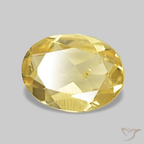 0.95 ct Yellow Beryl Stone, Natural Beryl in Oval Facet Shape for Sale