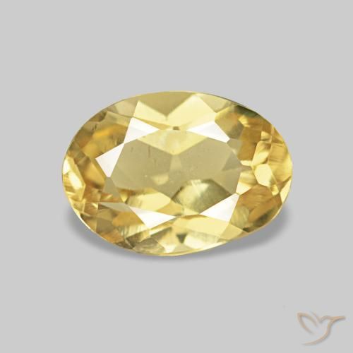 0.73 ct Golden Beryl Gemstone, Beryl Gem in Oval Facet Shape for Sale.