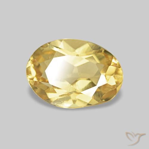 0.73 ct Golden Beryl Stone, Natural Beryl in Oval Facet Shape for Sale