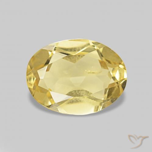 1.18 ct Yellow Beryl Gemstone, Beryl Gem in Oval Facet Shape for Sale.