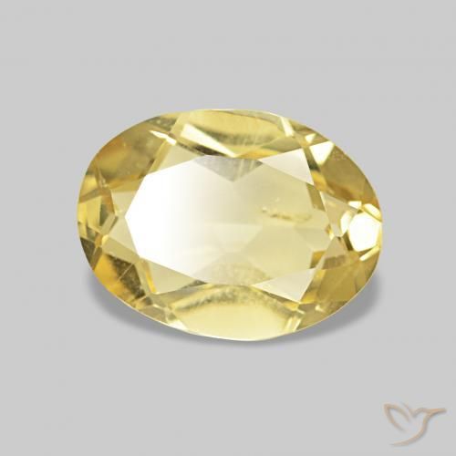 1.18 ct Yellow Beryl Stone, Natural Beryl in Oval Facet Shape for Sale