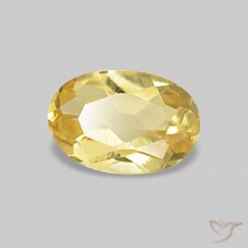 0.44 ct Yellow Beryl Stone, Natural Beryl in Oval Facet Shape for Sale