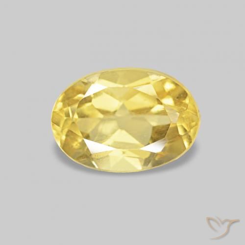 0.51 ct Yellow Beryl Gemstone, Beryl Gem in Oval Facet Shape for Sale.