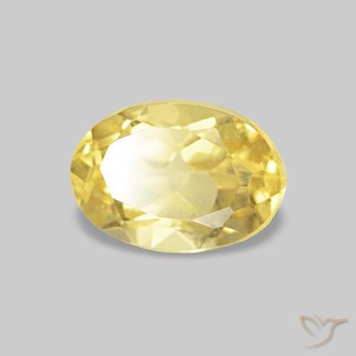 0.51 ct Yellow Beryl Stone, Natural Beryl in Oval Facet Shape for Sale