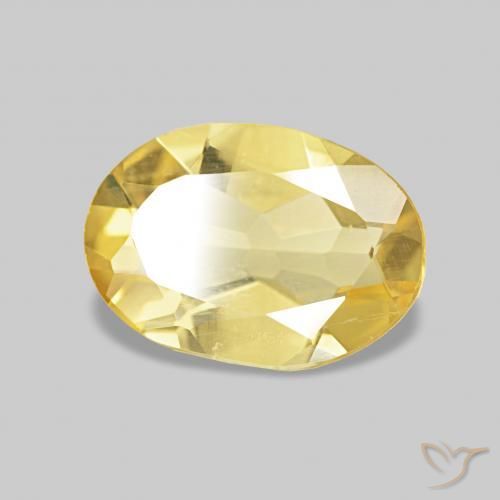 0.85 ct Yellow Beryl Stone, Natural Beryl in Oval Facet Shape for Sale