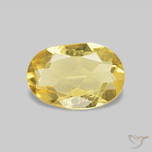 0.52 ct Yellow Beryl Gemstone, Beryl Gem in Oval Facet Shape for Sale.