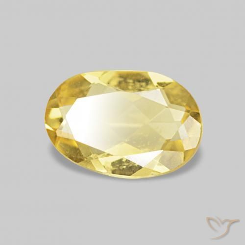 0.52 ct Yellow Beryl Stone, Natural Beryl in Oval Facet Shape for Sale