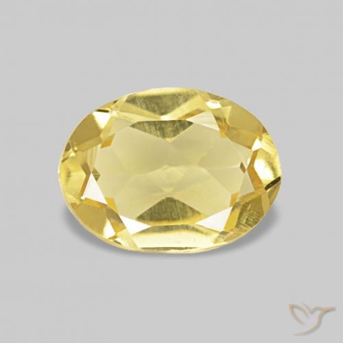 0.65 ct Yellow Beryl Gemstone, Beryl Gem in Oval Facet Shape for Sale.