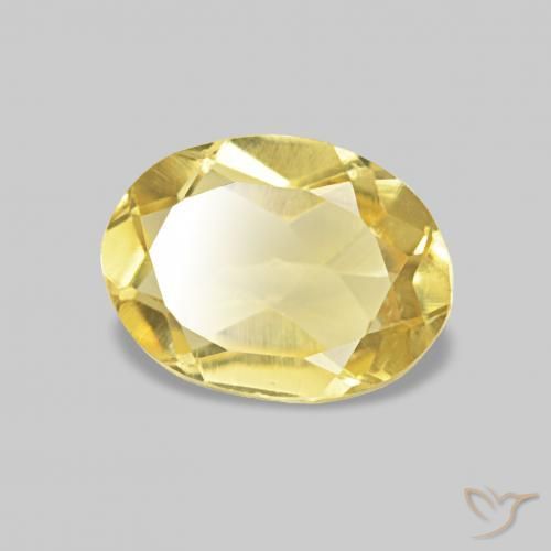 0.65 ct Yellow Beryl Stone, Natural Beryl in Oval Facet Shape for Sale