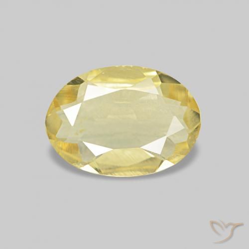 0.45 ct Yellow Beryl Gemstone, Beryl Gem in Oval Facet Shape for Sale.