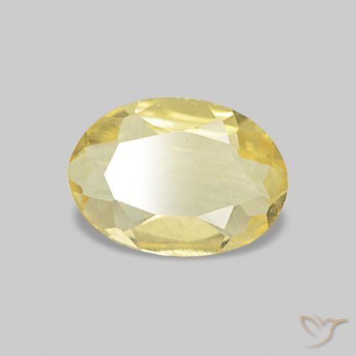 0.45 ct Yellow Beryl Stone, Natural Beryl in Oval Facet Shape for Sale
