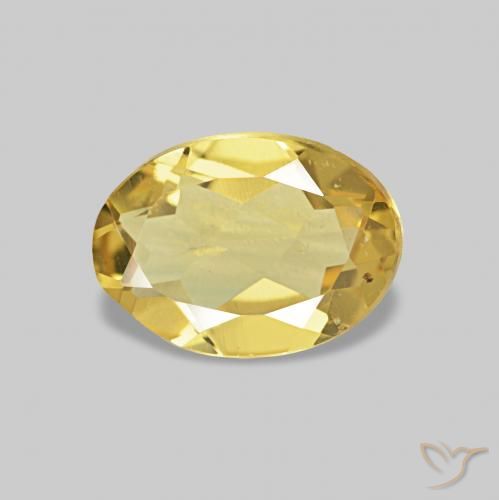 0.61 ct Yellow Beryl Gemstone, Beryl Gem in Oval Facet Shape for Sale.