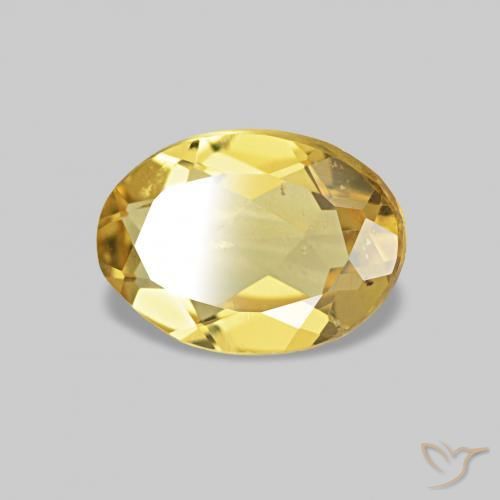 0.61 ct Yellow Beryl Stone, Natural Beryl in Oval Facet Shape for Sale