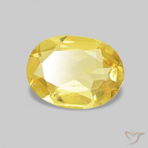 0.60 ct Yellow Beryl Stone, Natural Beryl in Oval Facet Shape for Sale