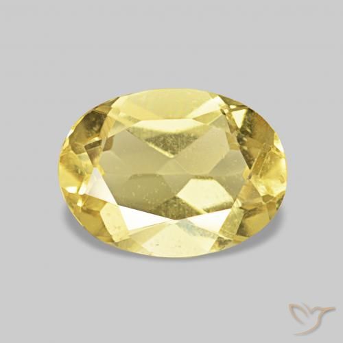 1.14 ct Yellow Beryl Gemstone, Beryl Gem in Oval Facet Shape for Sale.