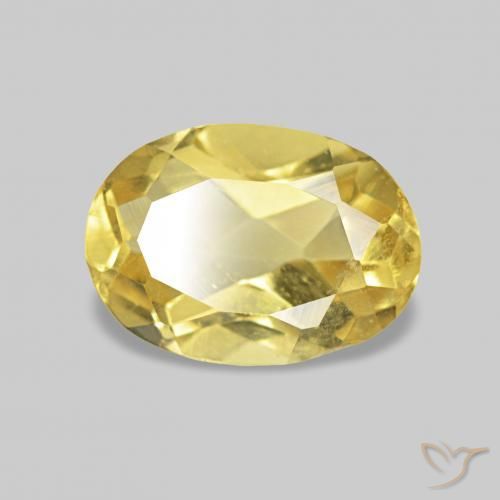 0.77 ct Yellow Beryl Stone, Natural Beryl in Oval Facet Shape for Sale