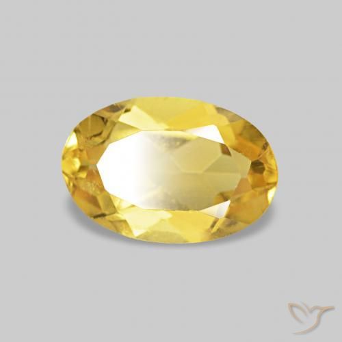 0.51 ct Golden Beryl Stone, Natural Beryl in Oval Facet Shape for Sale
