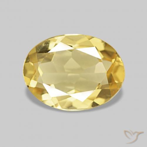 1.50 ct Yellow Beryl Gemstone, Beryl Gem in Oval Facet Shape for Sale.