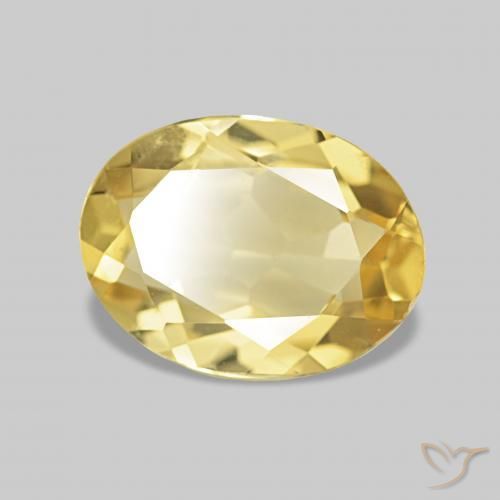 1.50 ct Yellow Beryl Stone, Natural Beryl in Oval Facet Shape for Sale