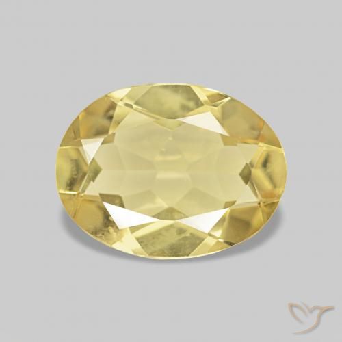 1.44 ct Yellow Beryl Gemstone, Beryl Gem in Oval Facet Shape for Sale.