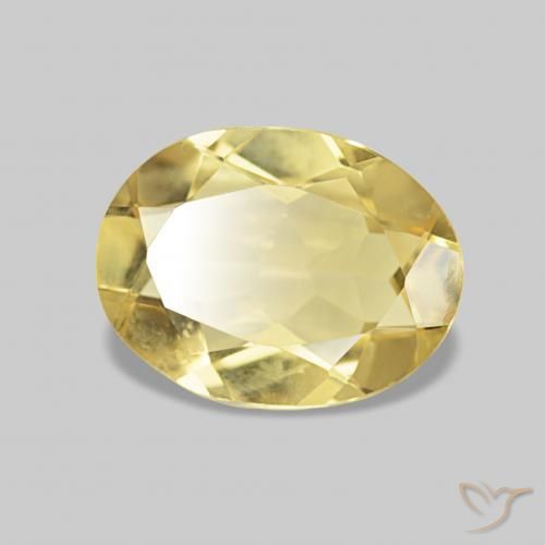 1.44 ct Yellow Beryl Stone, Natural Beryl in Oval Facet Shape for Sale