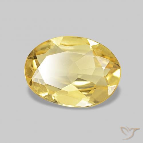0.91 ct Yellow Beryl Gemstone, Beryl Gem in Oval Facet Shape for Sale.