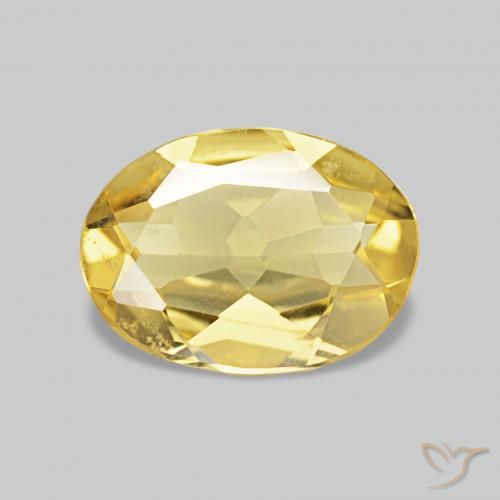 0.91 ct Yellow Beryl Stone, Natural Beryl in Oval Facet Shape for Sale