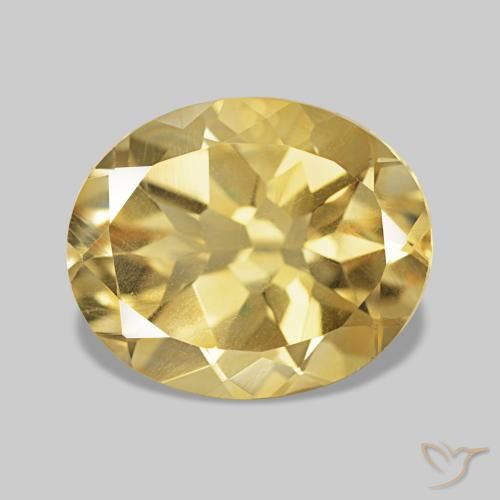 3.29 ct Yellow Beryl Gemstone, Beryl Gem in Oval Facet Shape for Sale.