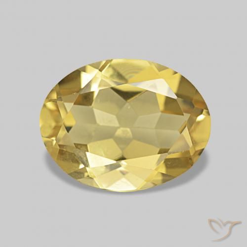 1.67 ct Yellow Beryl Gemstone, Beryl Gem in Oval Facet Shape for Sale.