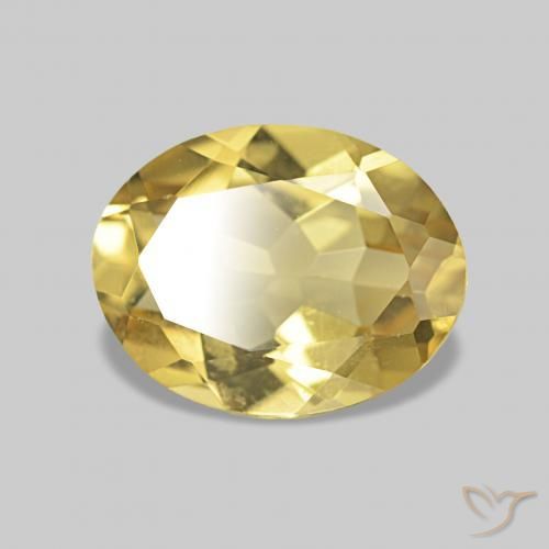 1.67 ct Yellow Beryl Stone, Natural Beryl in Oval Facet Shape for Sale